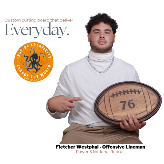 FJW Inlaid Football Cutting Board